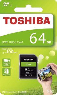 Карта памяти Toshiba SD-Card 64GB N203 UHS-I U1