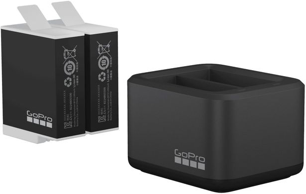 Зарядний пристрій для двох акумуляторних батарей HERO8 GoPro Dual Battery Charger + Battery (AJDBD-001-EU)