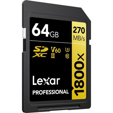 Карта пам'яті Lexar 64GB Professional 1800x UHS-II SDXC