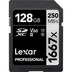 Карта памяти Lexar 128GB Professional 1667x UHS-II SDXC