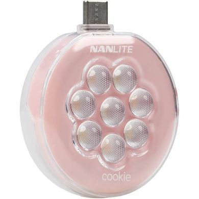 Портативная светодиодная панель Nanlite cookie USB-C Mini Round LED (Coral Pink) (COOKIE-CP)