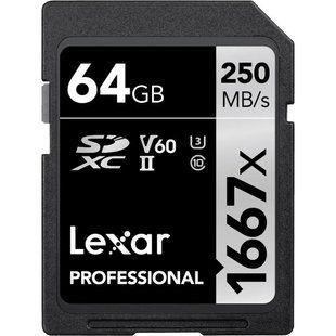 Карта пам'яті Lexar 64GB Professional 1667x UHS-II SDXC