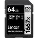 Карта памяти Lexar 64GB Professional 1667x UHS-II SDXC