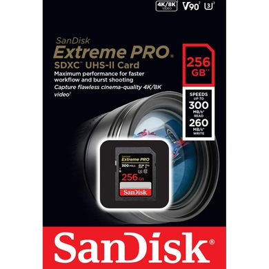Карта памяти SanDisk 256GB SDXC UHS-II U3 V90 Extreme PRO (SDSDXDK-256G-GN4IN)