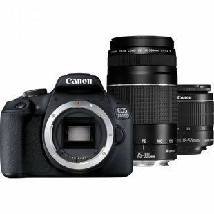 Фотоаппарат Canon EOS 2000D Kit (18-55mm DC III + 75-300mm) UA