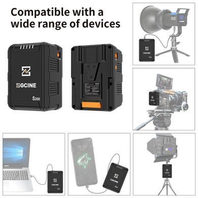 Аккумулятор ZGCINE S200 (200Wh) V-Mount Battery USB-C PD in/out Fast Charging (ZG-S200)