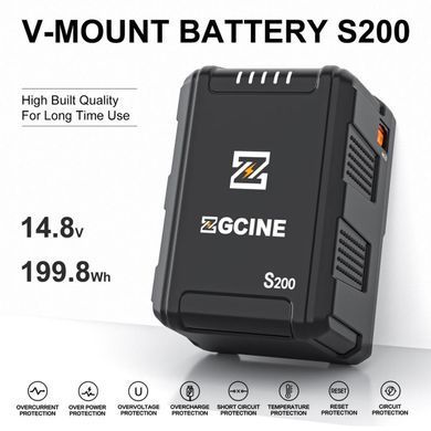Аккумулятор ZGCINE S200 (200Wh) V-Mount Battery USB-C PD in/out Fast Charging (ZG-S200)