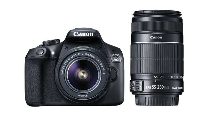 Дзеркальний фотоапарат Canon EOS 1300D kit (18-55 IS II + 55-250 IS II)