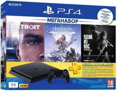 Игровая приставка SONY PlayStation 4 Slim 1Tb (Horizon Zero Dawn + Detroit + The Last of Us + PSPlus 3М) (9926009)